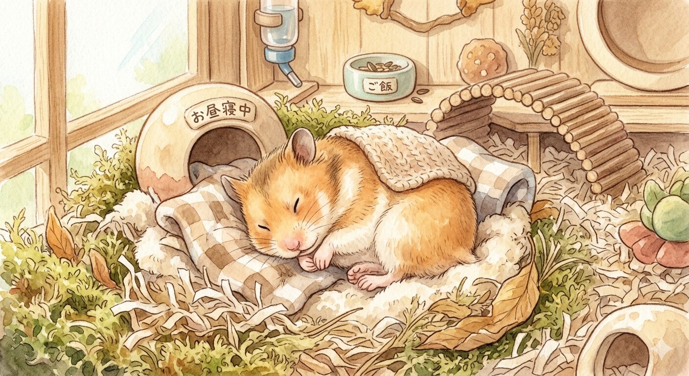 お昼寝しているハムスター